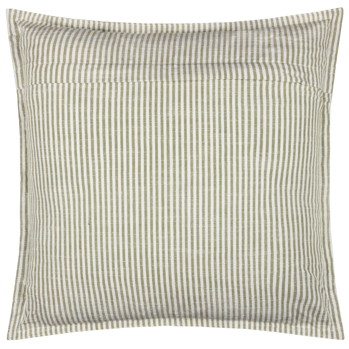 Yard Truro Striped Cotton 45cm x 45cm Filled Cushion Moss