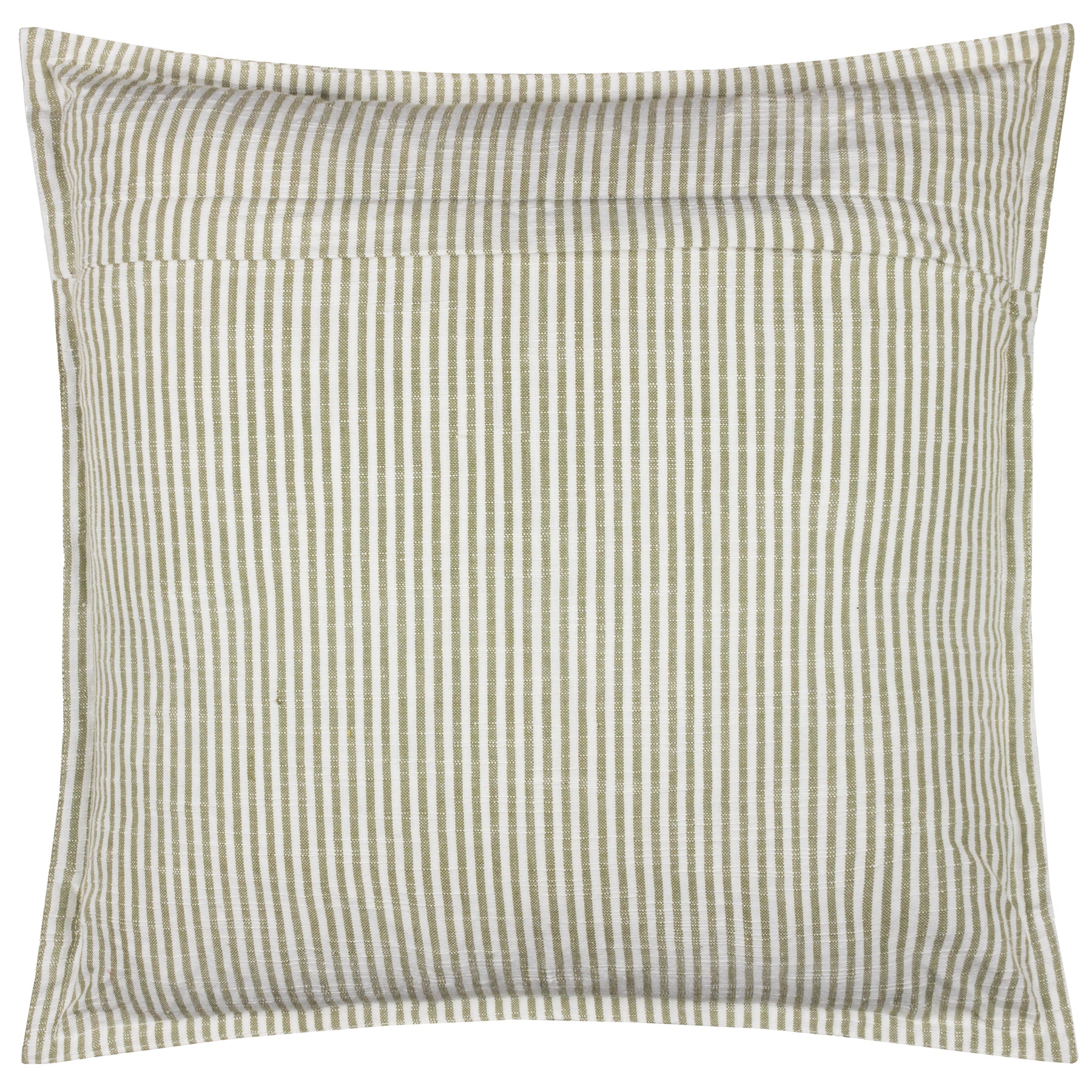 Yard Truro Striped Cotton 45cm x 45cm Filled Cushion Moss