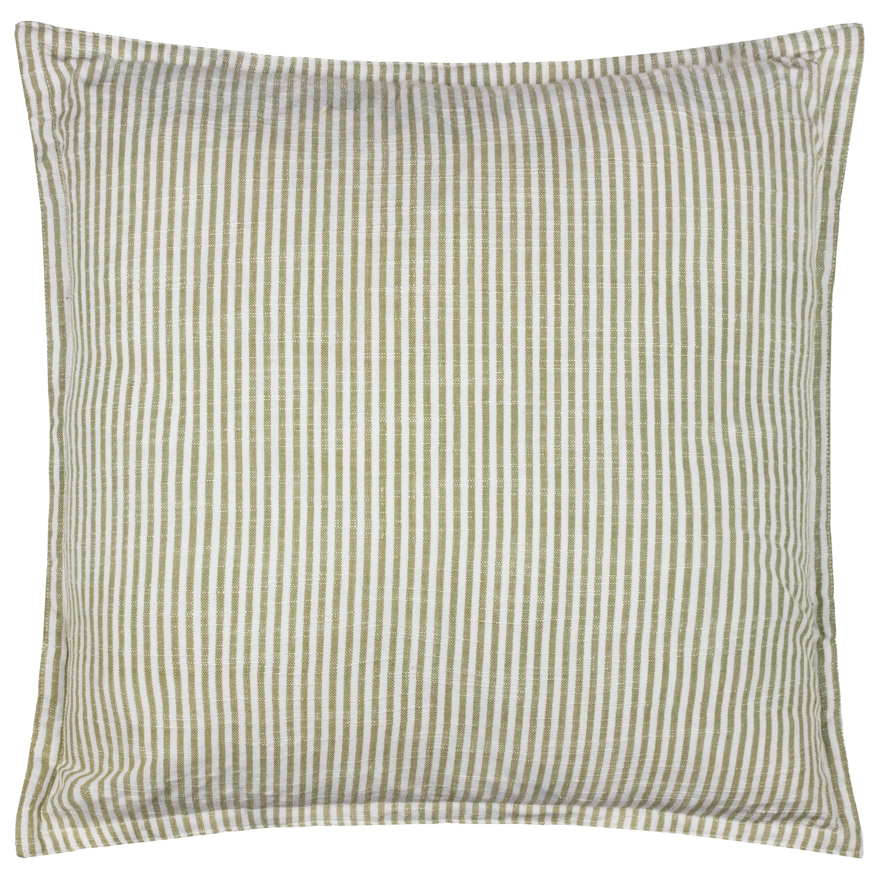 Yard Truro Striped Cotton 45cm x 45cm Filled Cushion Moss