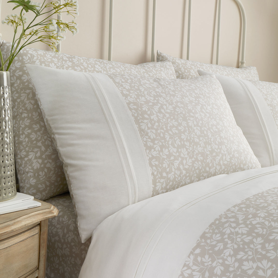 Dreams & Drapes Tess Floral Duvet Cover Bedding Set Natural