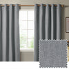 Furn Ultimate Textured Woven Ready Made Eyelet Blackout Curtains Denim