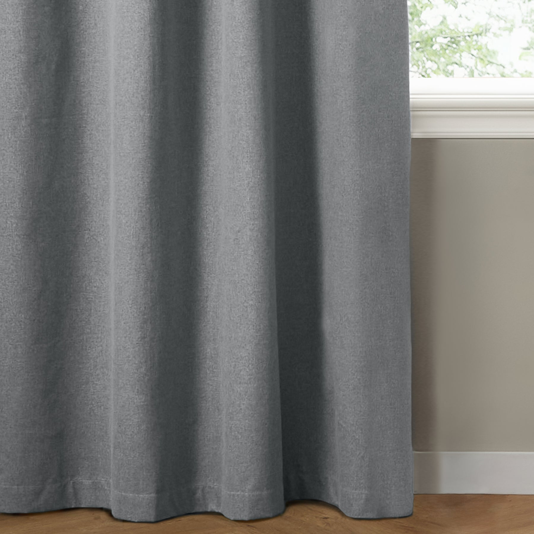 Furn Ultimate Textured Woven Ready Made Eyelet Blackout Curtains Denim