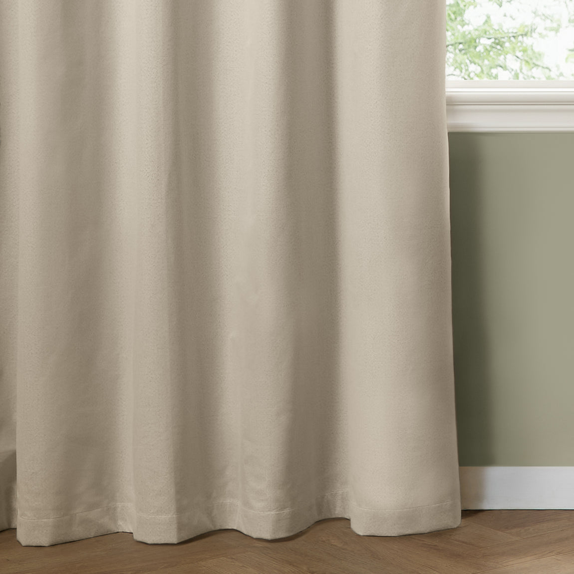 Furn Ultimate Textured Woven Ready Made Eyelet Blackout Curtains Ecru