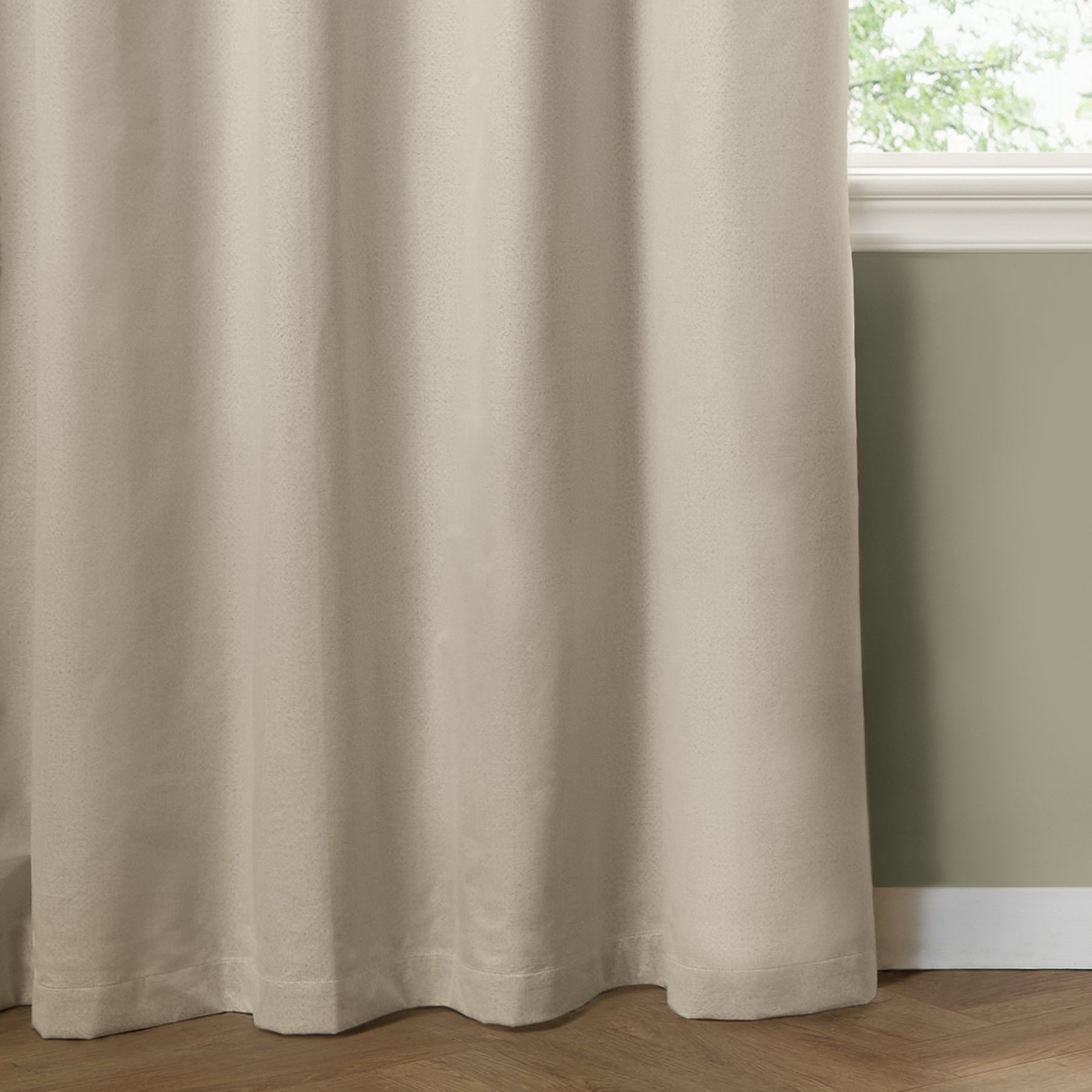 Furn Ultimate Textured Woven Ready Made Eyelet Blackout Curtains Ecru