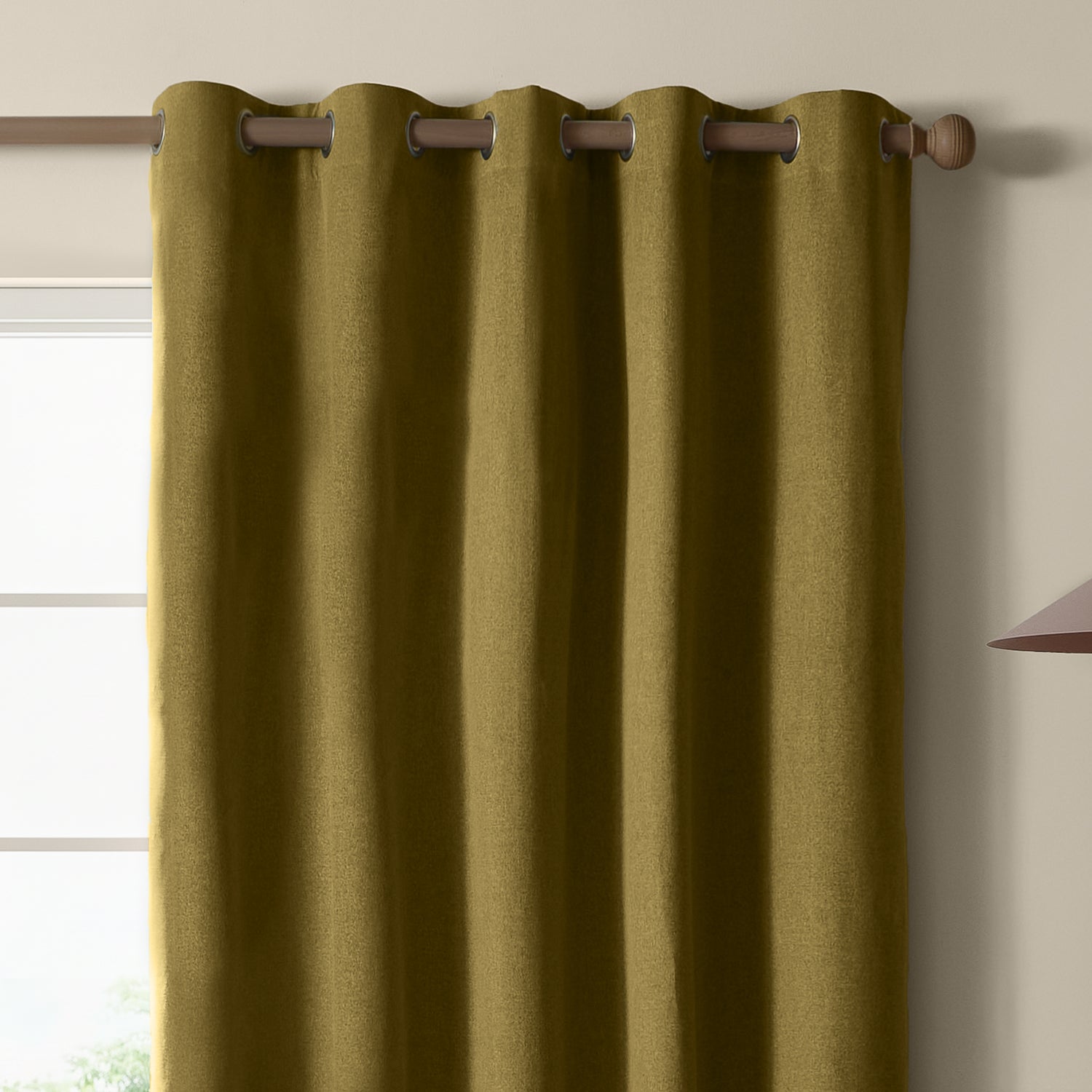 Furn Ultimate Textured Woven Ready Made Eyelet Blackout Curtains Forest