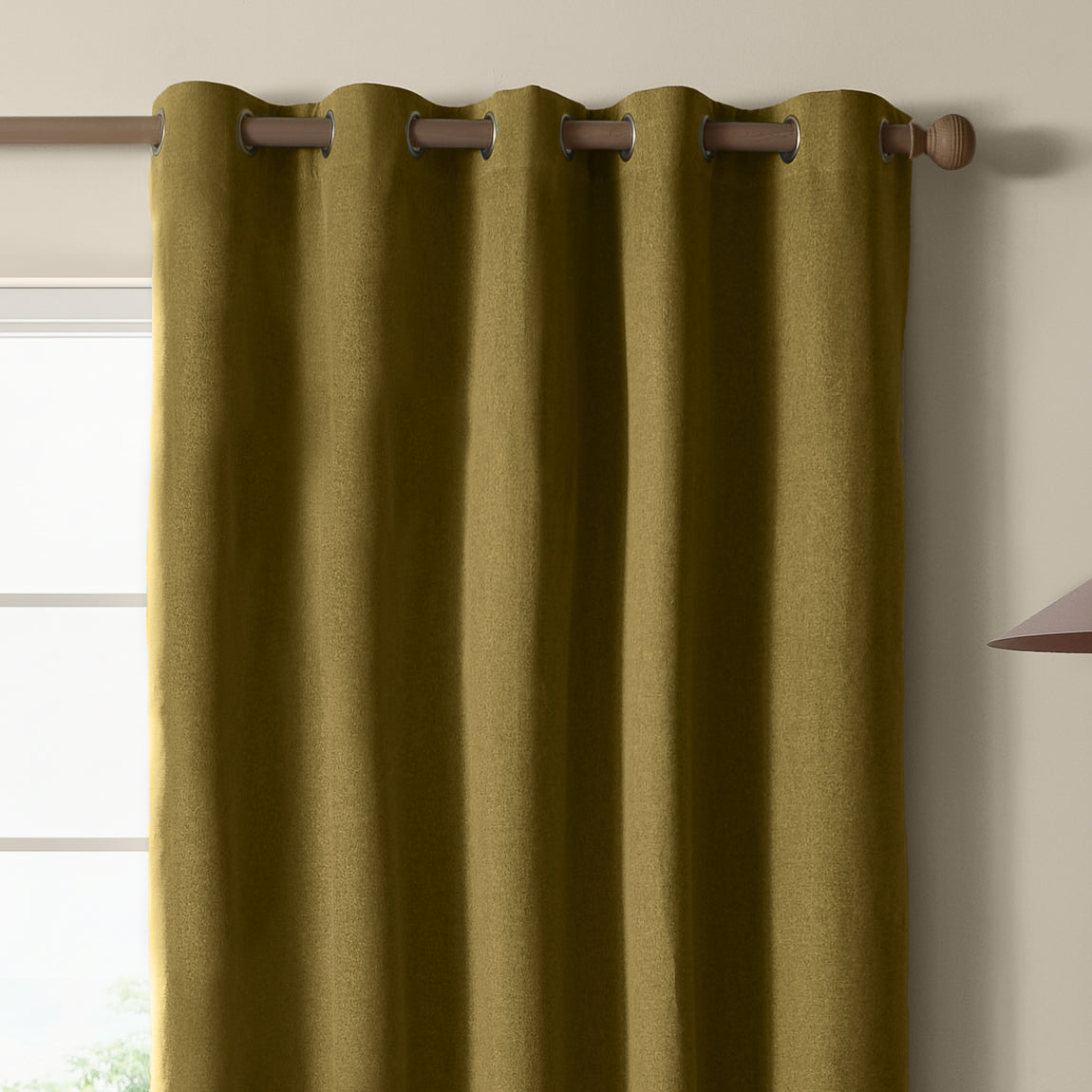Furn Ultimate Textured Woven Ready Made Eyelet Blackout Curtains Forest