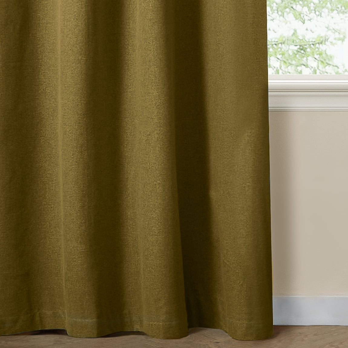 Furn Ultimate Textured Woven Ready Made Eyelet Blackout Curtains Forest