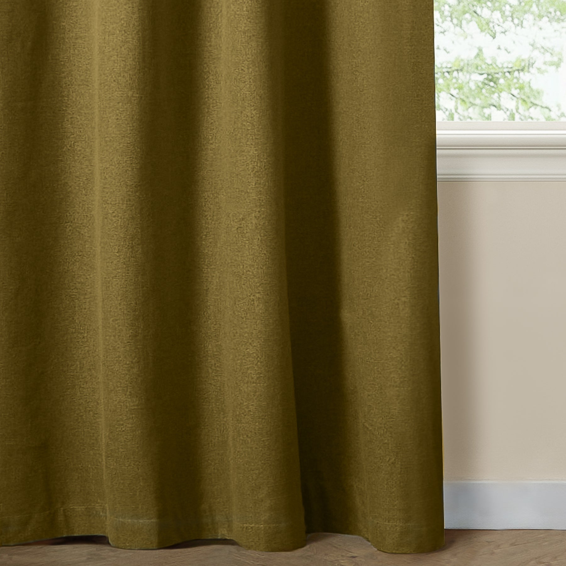 Furn Ultimate Textured Woven Ready Made Eyelet Blackout Curtains Forest