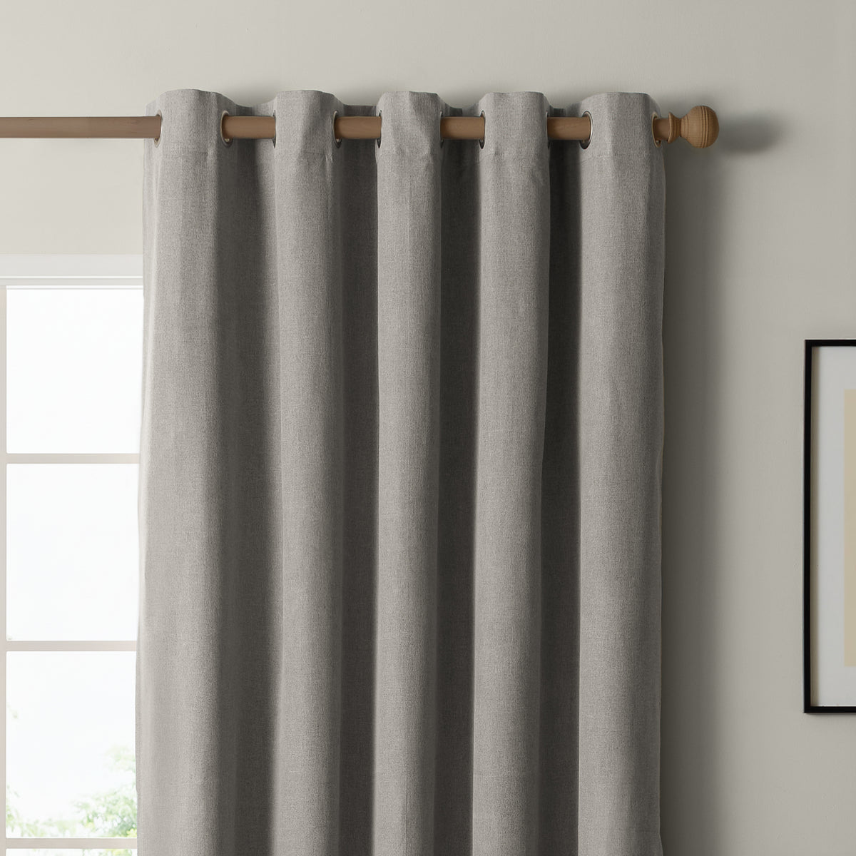 Furn Ultimate Textured Woven Ready Made Eyelet Blackout Curtains Grey