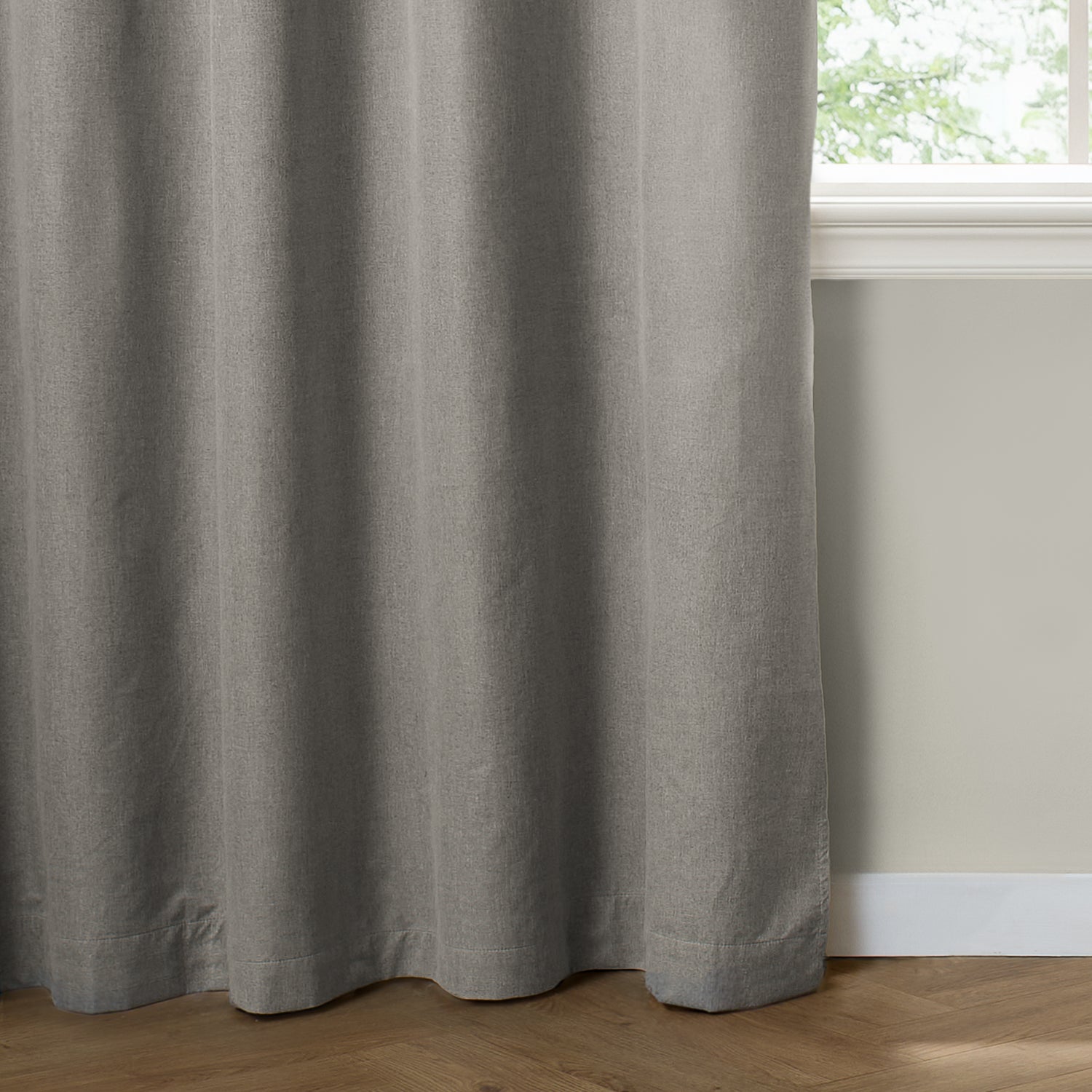 Furn Ultimate Textured Woven Ready Made Eyelet Blackout Curtains Grey