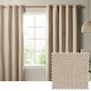 Furn Ultimate Textured Woven Ready Made Eyelet Blackout Curtains Natural