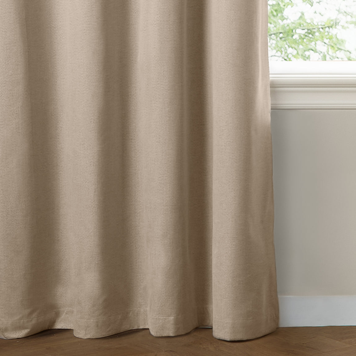 Furn Ultimate Textured Woven Ready Made Eyelet Blackout Curtains Natural