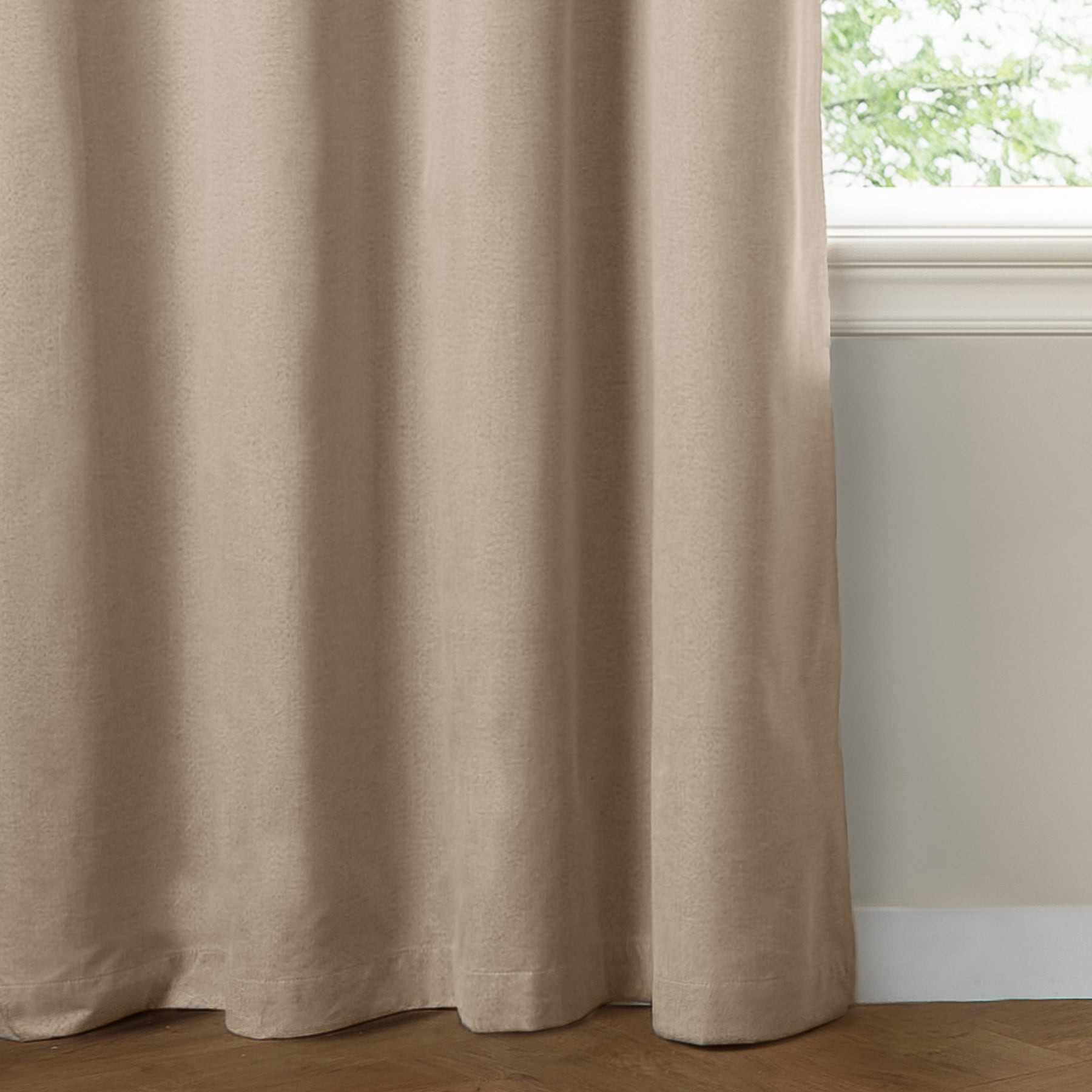 Furn Ultimate Textured Woven Ready Made Eyelet Blackout Curtains Natural