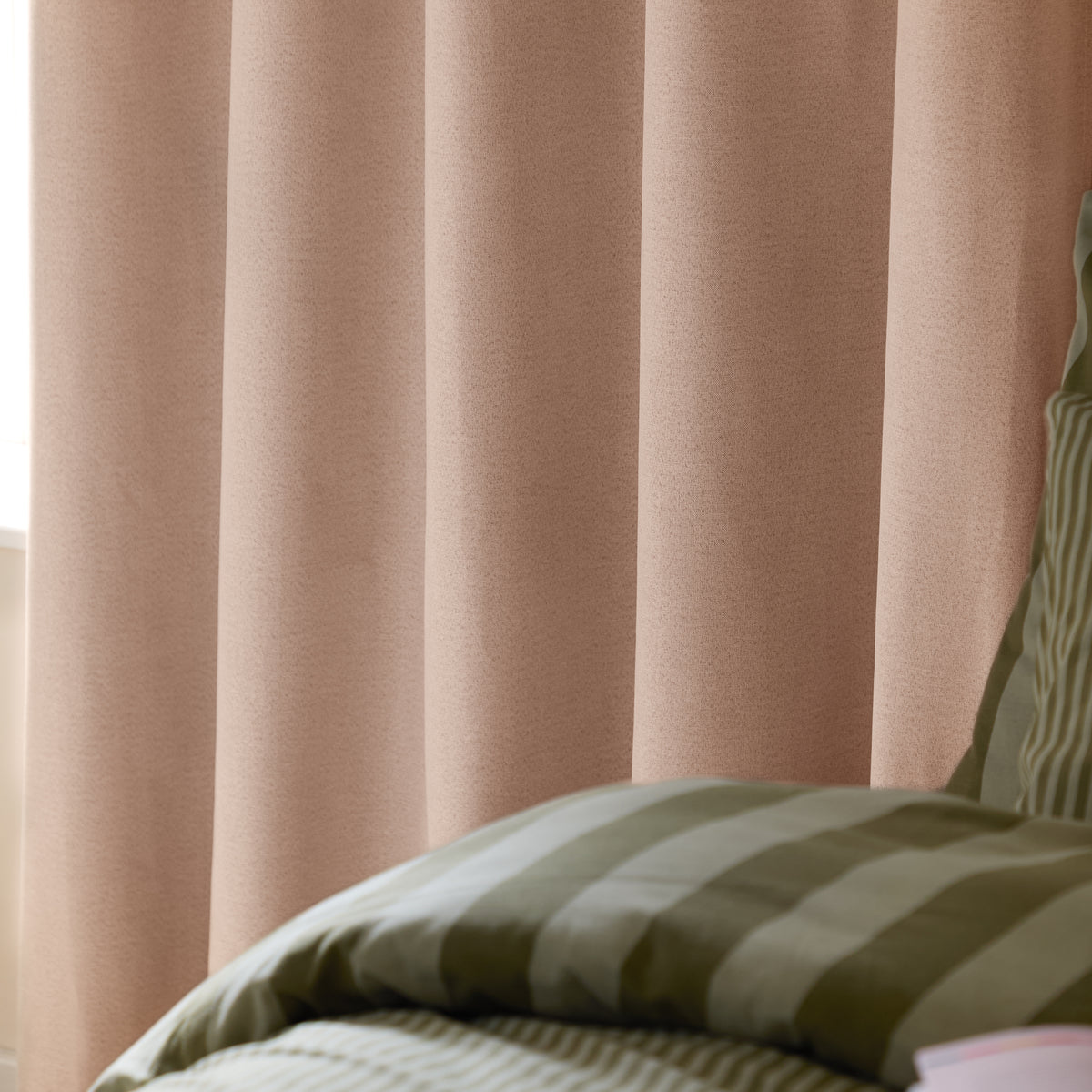 Furn Ultimate Textured Woven Ready Made Eyelet Blackout Curtains Pink