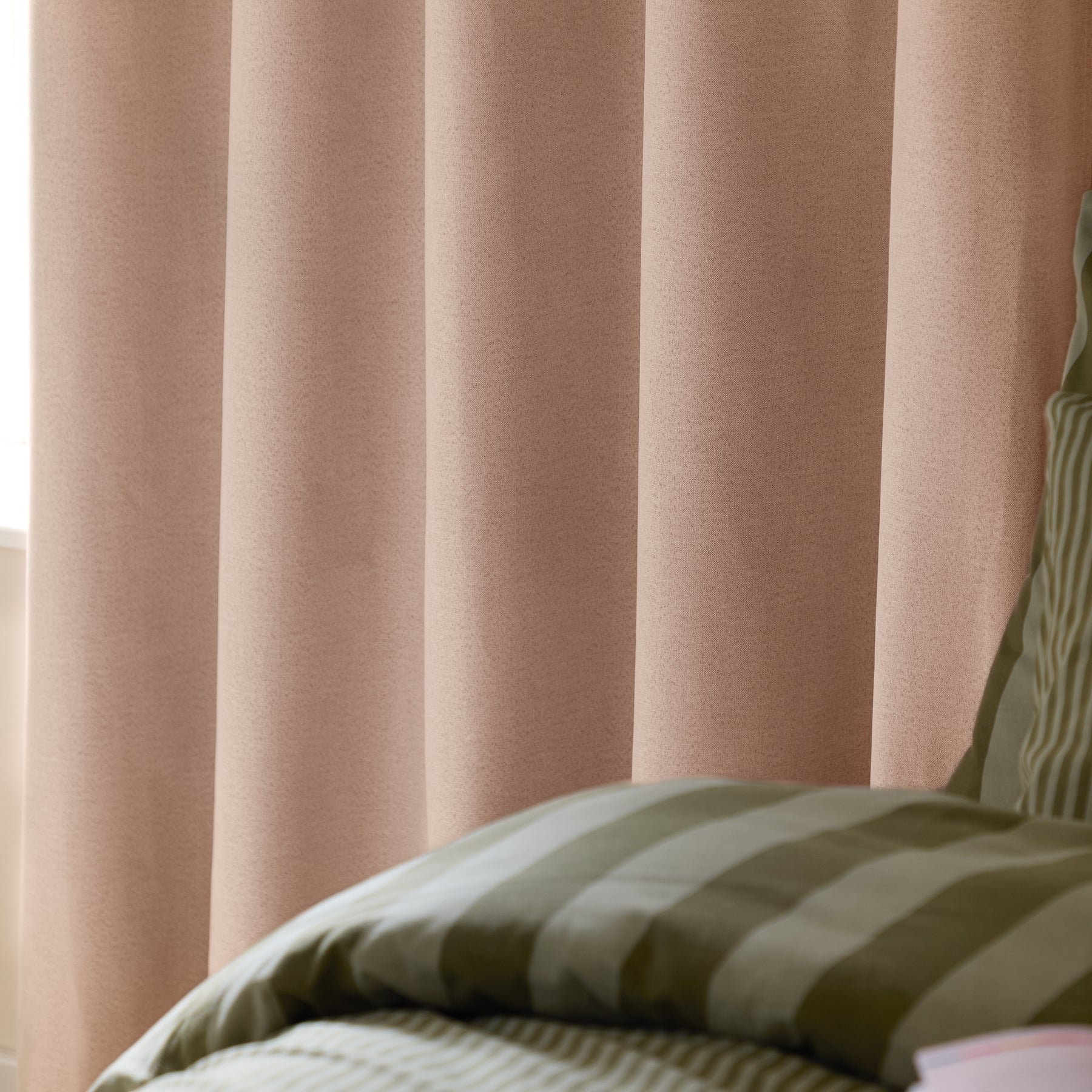 Furn Ultimate Textured Woven Ready Made Eyelet Blackout Curtains Pink