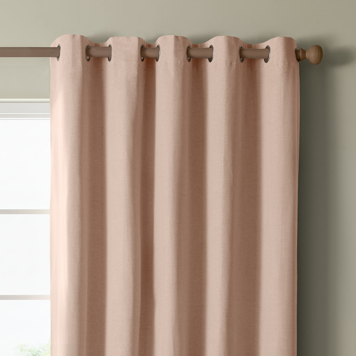 Furn Ultimate Textured Woven Ready Made Eyelet Blackout Curtains Pink