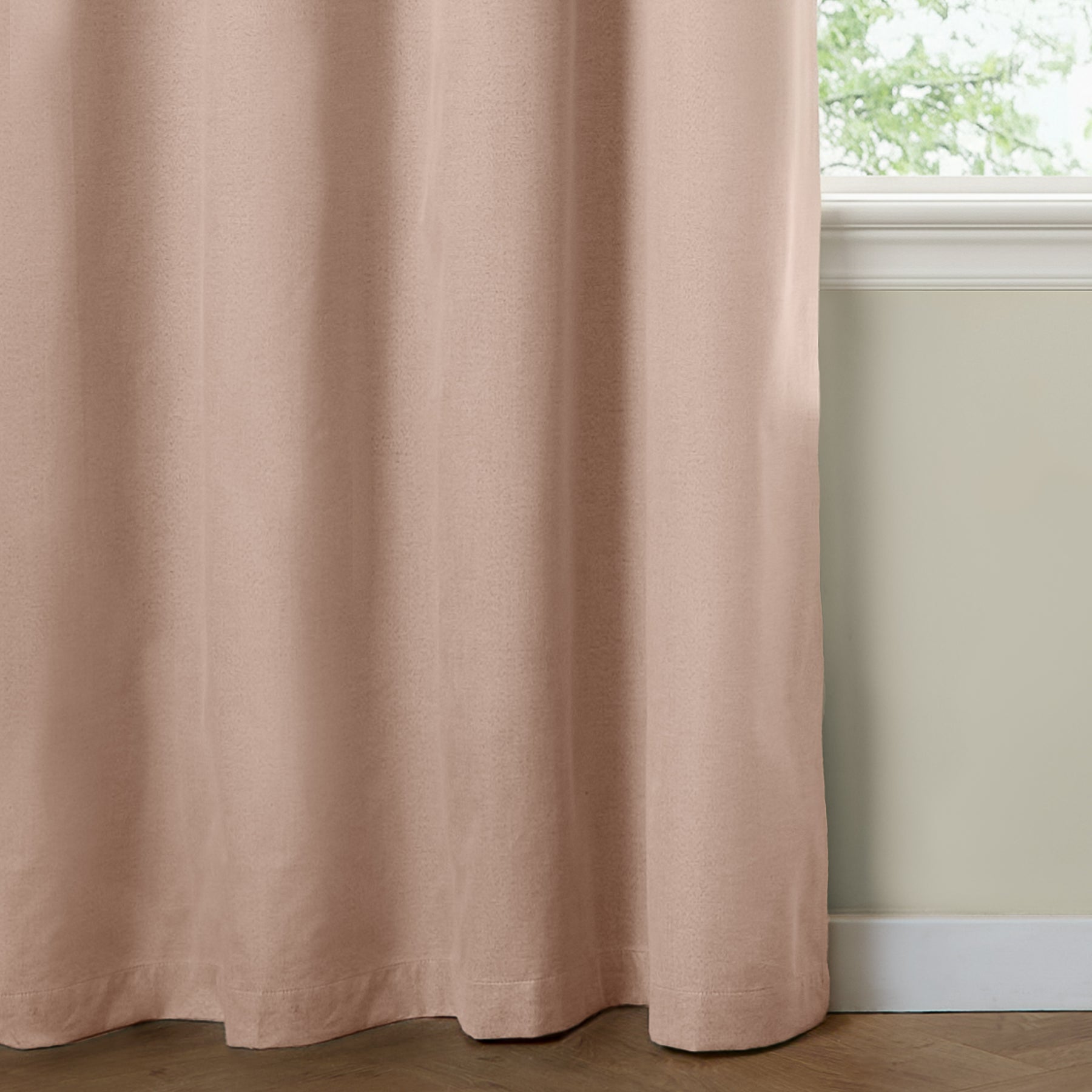 Furn Ultimate Textured Woven Ready Made Eyelet Blackout Curtains Pink