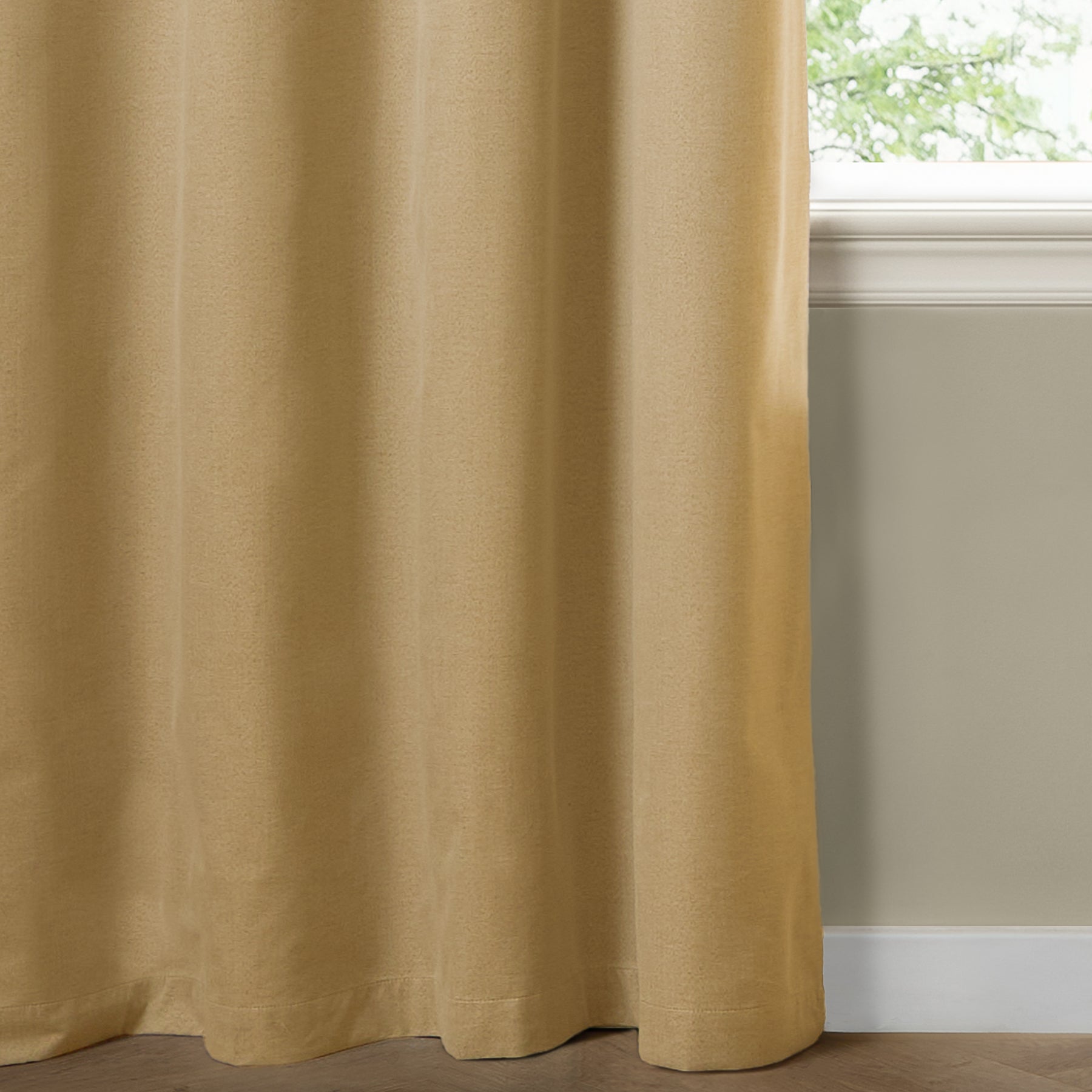 Furn Ultimate Textured Woven Ready Made Eyelet Blackout Curtains Yellow