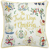 Twelve Days Embroidered Filled Cushion 50cm x 50cm Multi