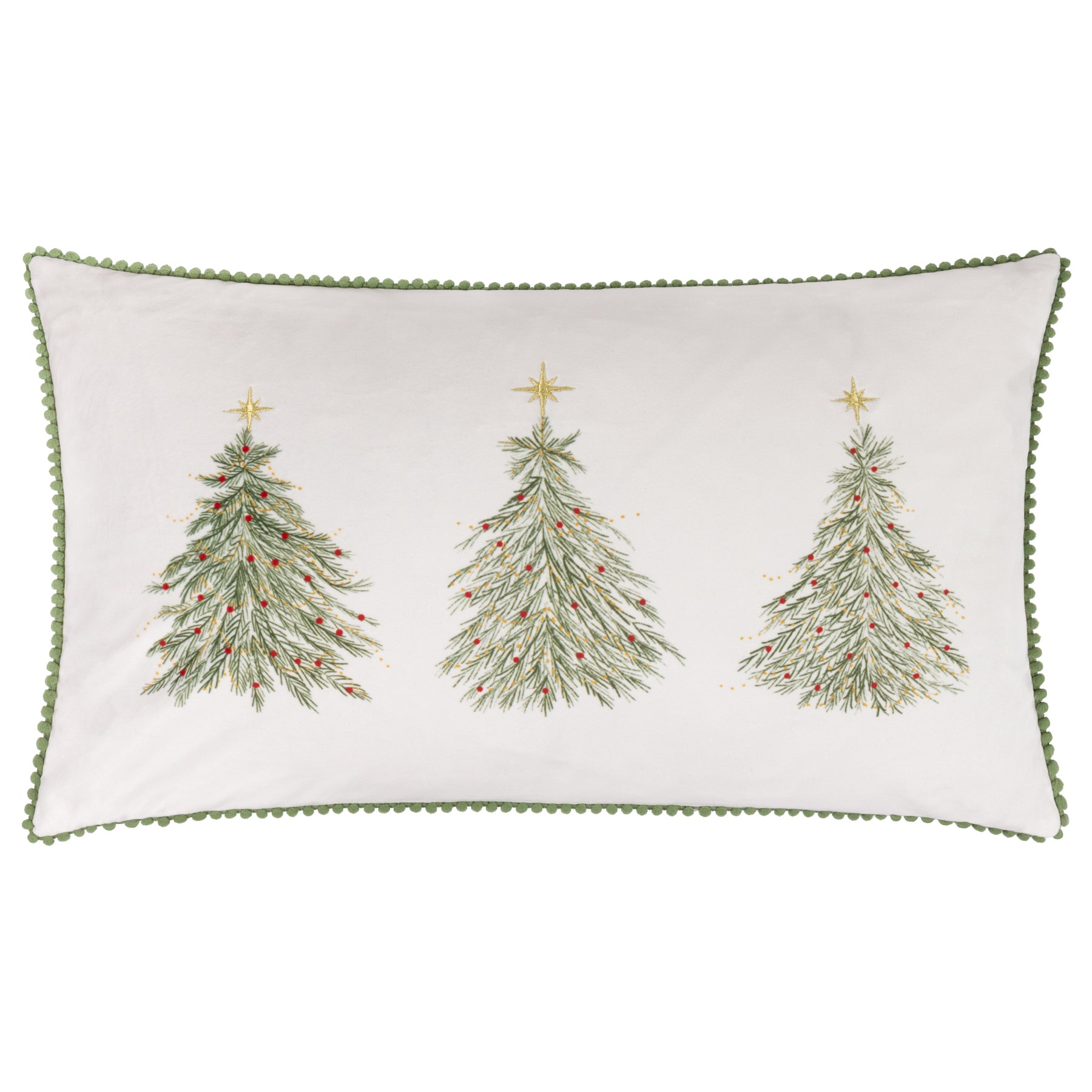 Twinkling Tree 30cm x 50cm Filled Cushion Green