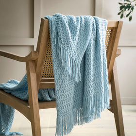 Appletree Textured Knit Heavy Weight 130cm x 180cm Throw Blue