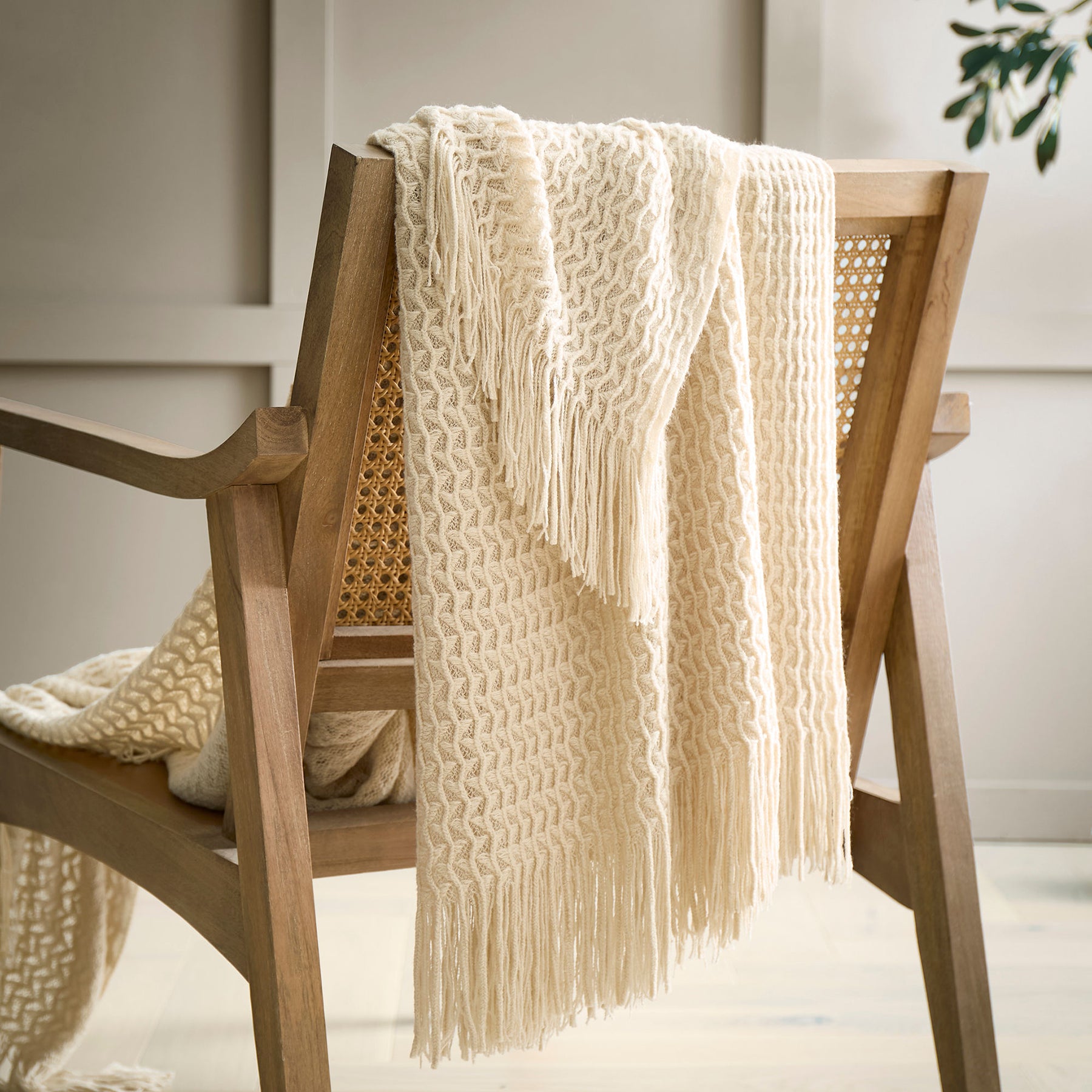 Appletree Textured Knit Heavy Weight 130cm x 180cm Throw Natural