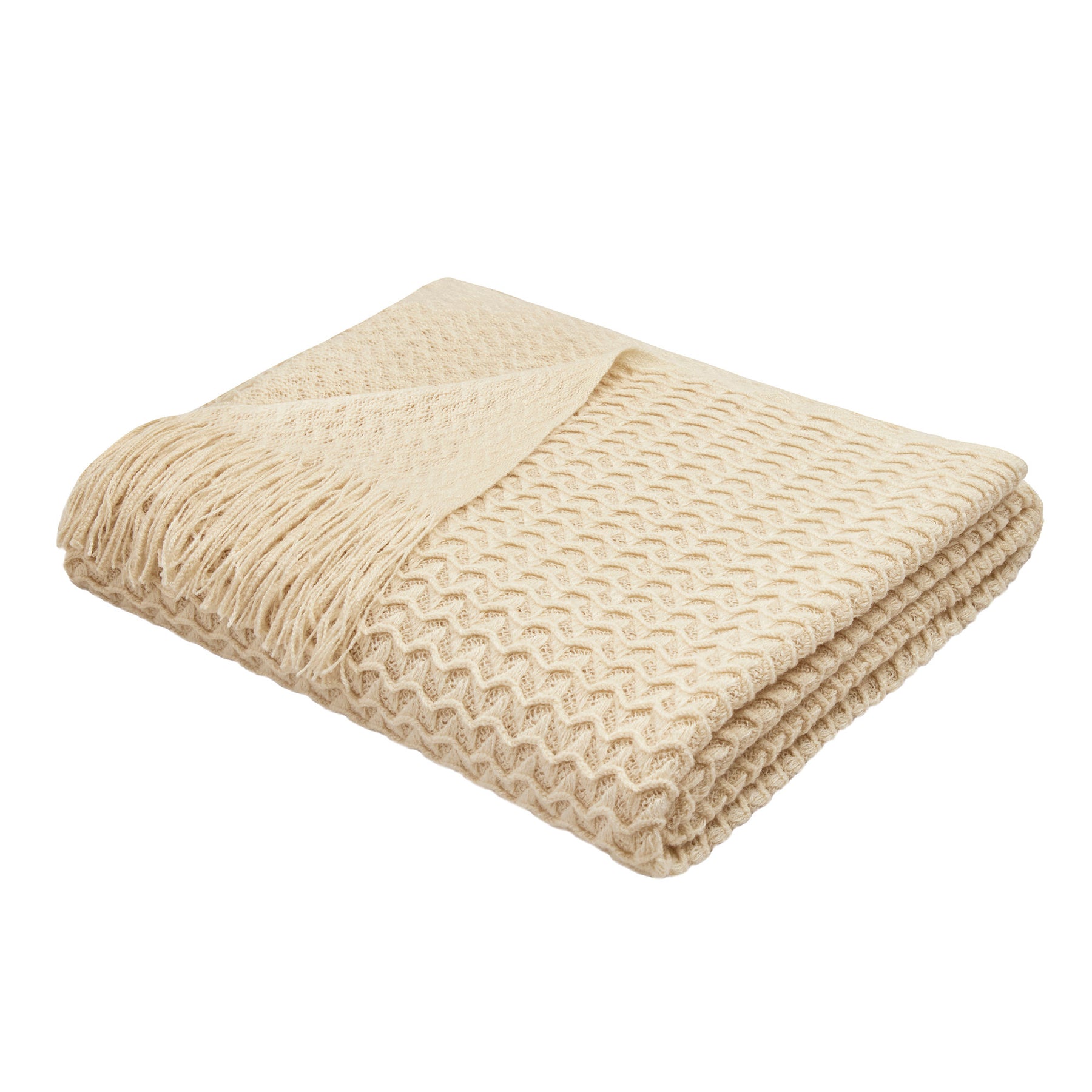 Appletree Textured Knit Heavy Weight 130cm x 180cm Throw Natural