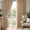 Chenille Triple Woven Ready Made Blackout Curtains Beige