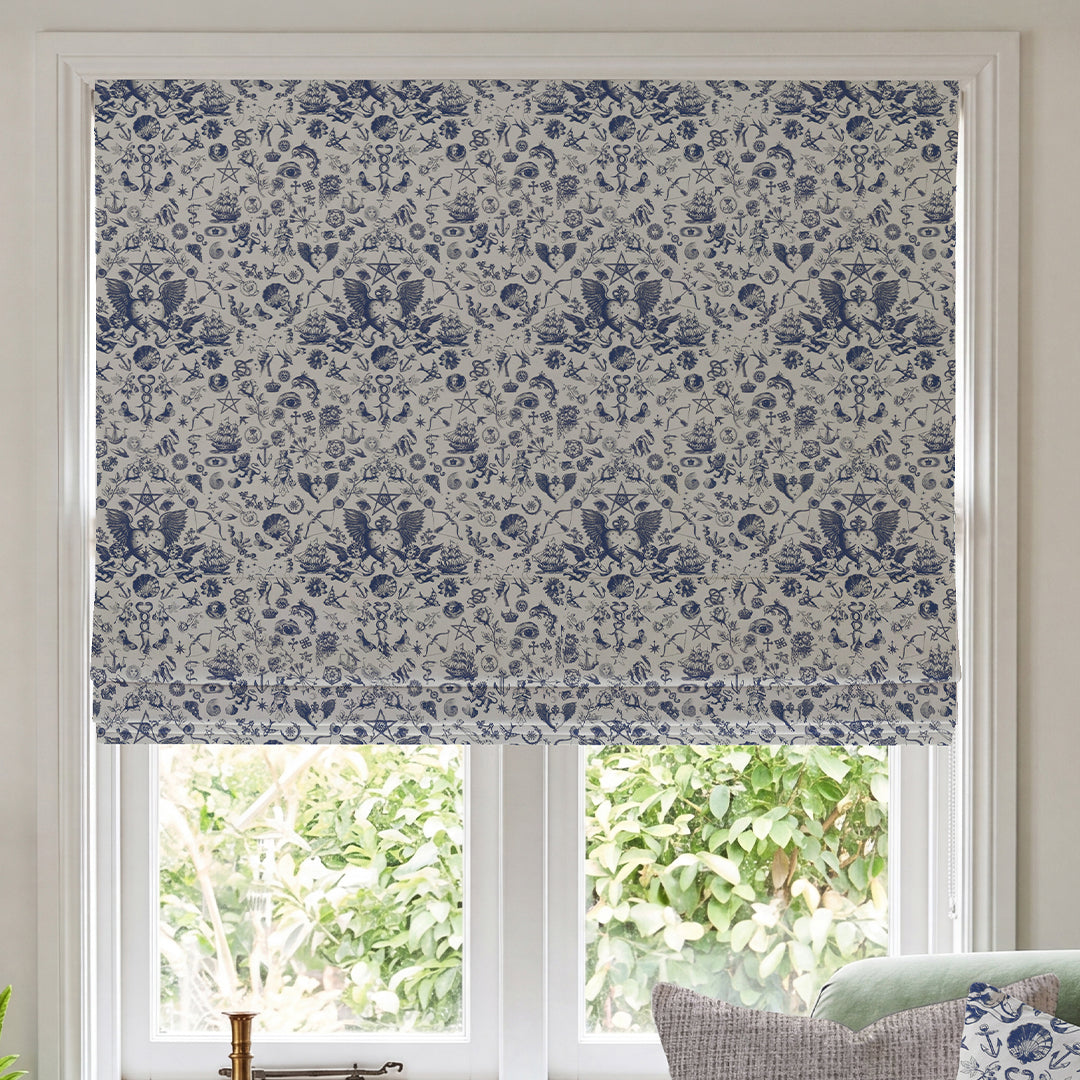 Carrie Neely Tattoo Angel Made To Measure Roman Blind Blue