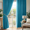 Chenille Triple Woven Ready Made Blackout Curtains Teal
