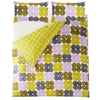 Orla Kiely Textured Flower Duvet Cover Bedding Set Lilac Moss