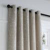 Curtina Textured Chenille Ready Made Blackout Eyelet Curtains Natural