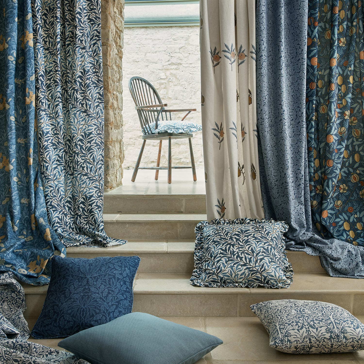 William Morris At Home Acorn Velvet Fabric Midnight