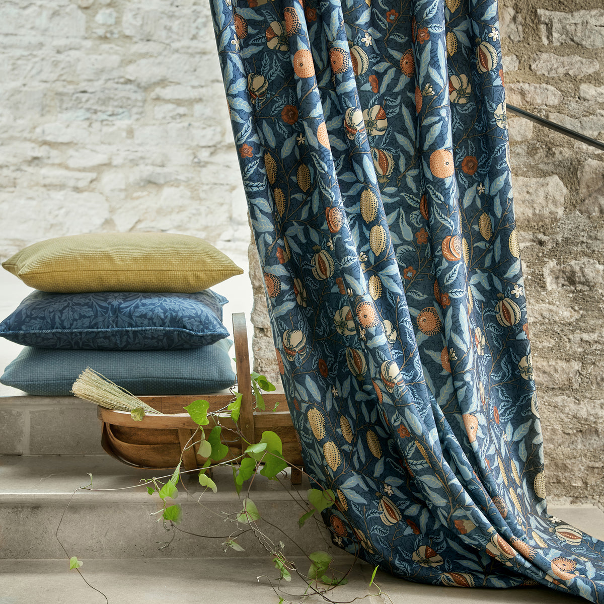 William Morris At Home Fruit Velvet Fabric Midnight