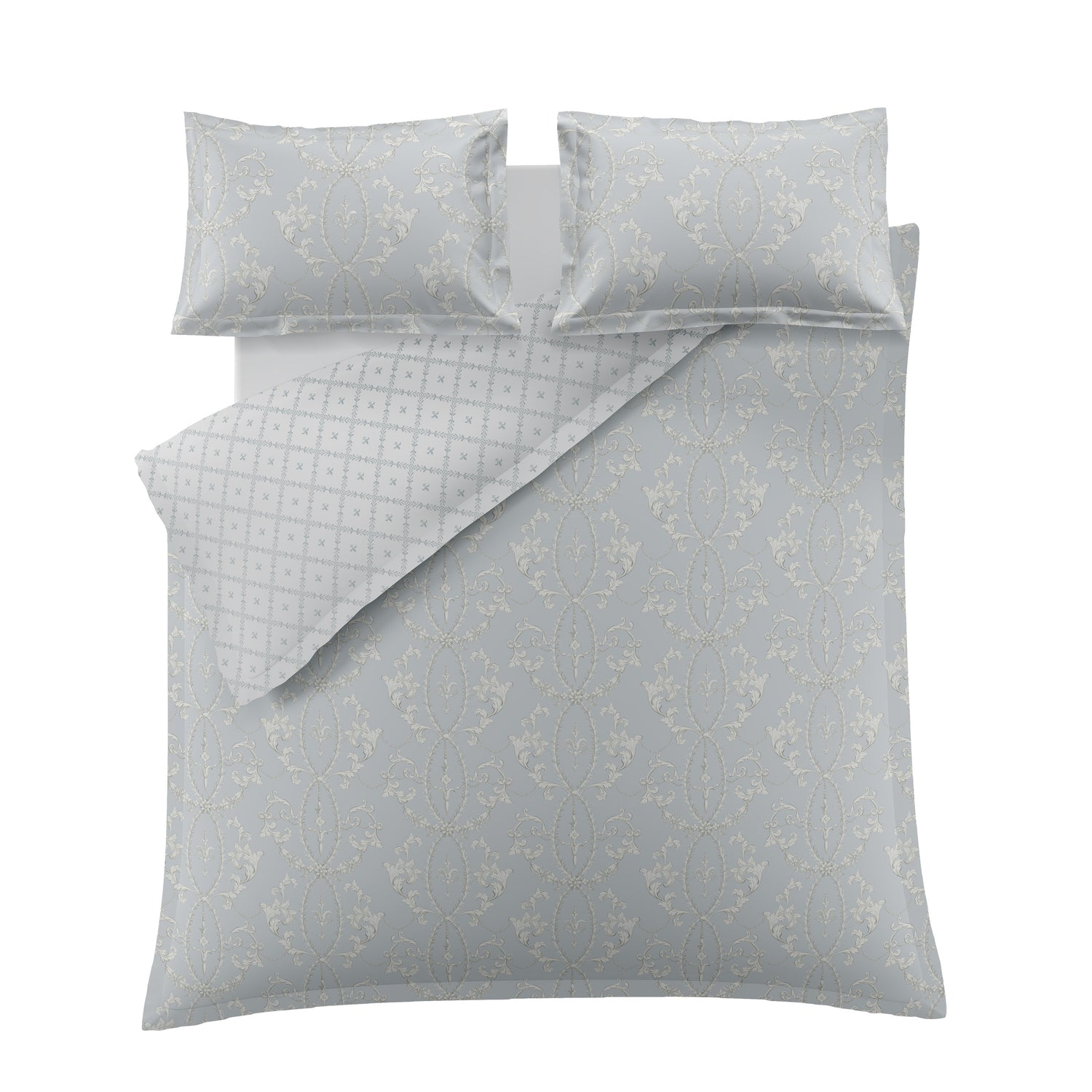 Historic Royal Palaces Tijou Duvet Cover Bedding Set Porcelain Blue