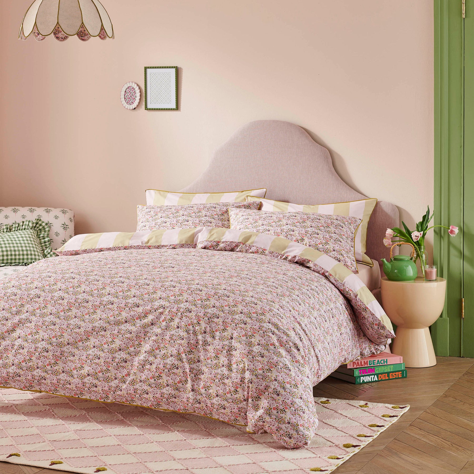 Cath Kidston Tiny Town Duvet Cover Bedding Set Pink