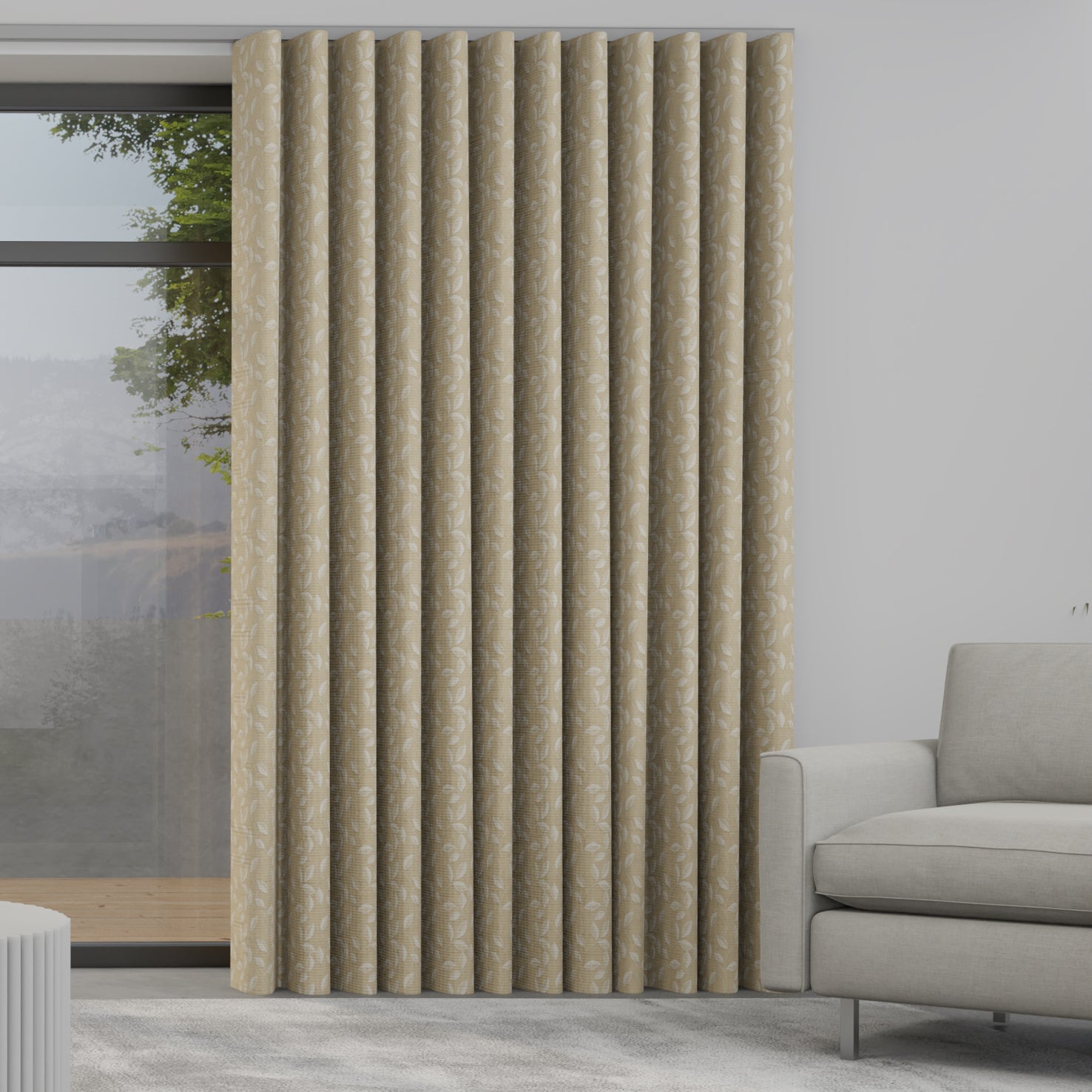 Leaf Vine Made to Measure Wave Curtain + FREE Track Gold