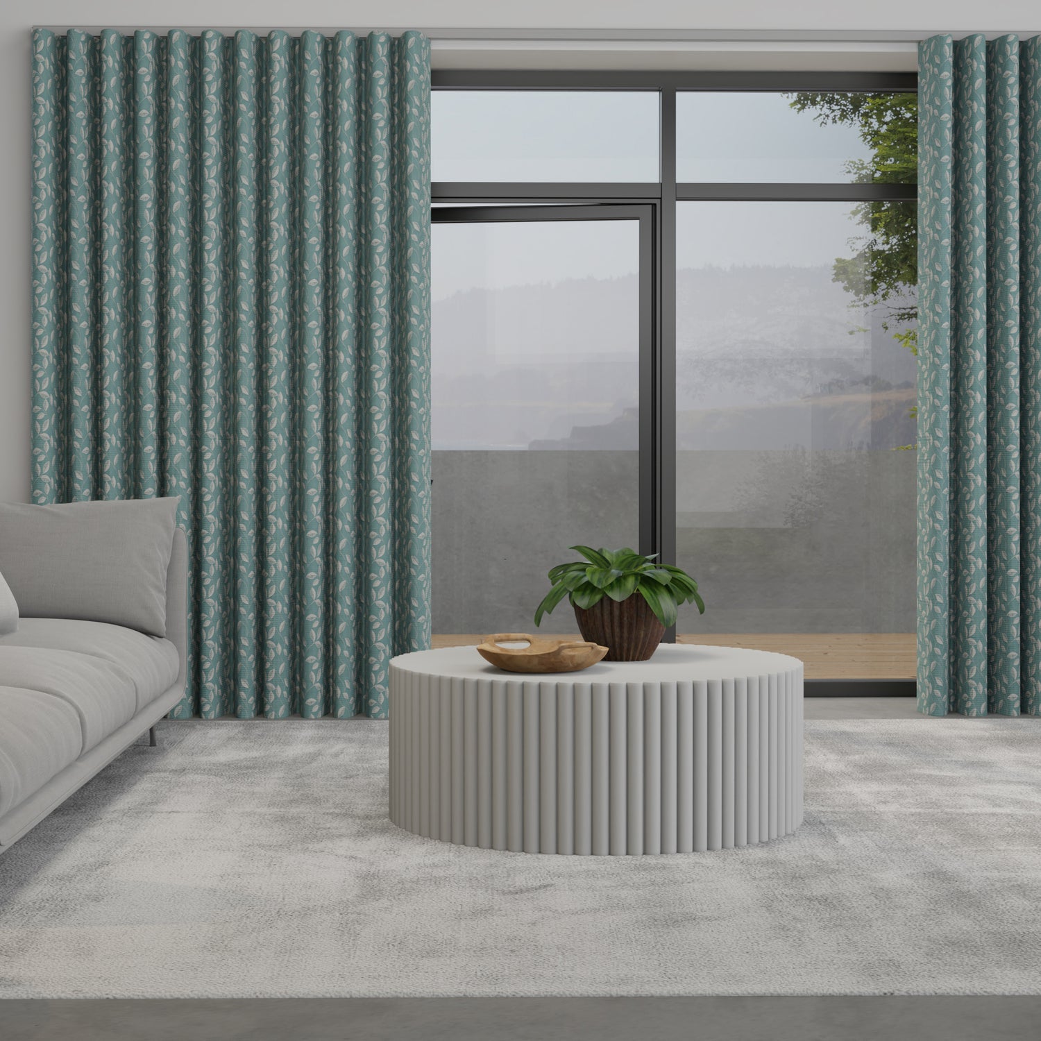 Leaf Vine Made to Measure Wave Curtain + FREE Track Spa