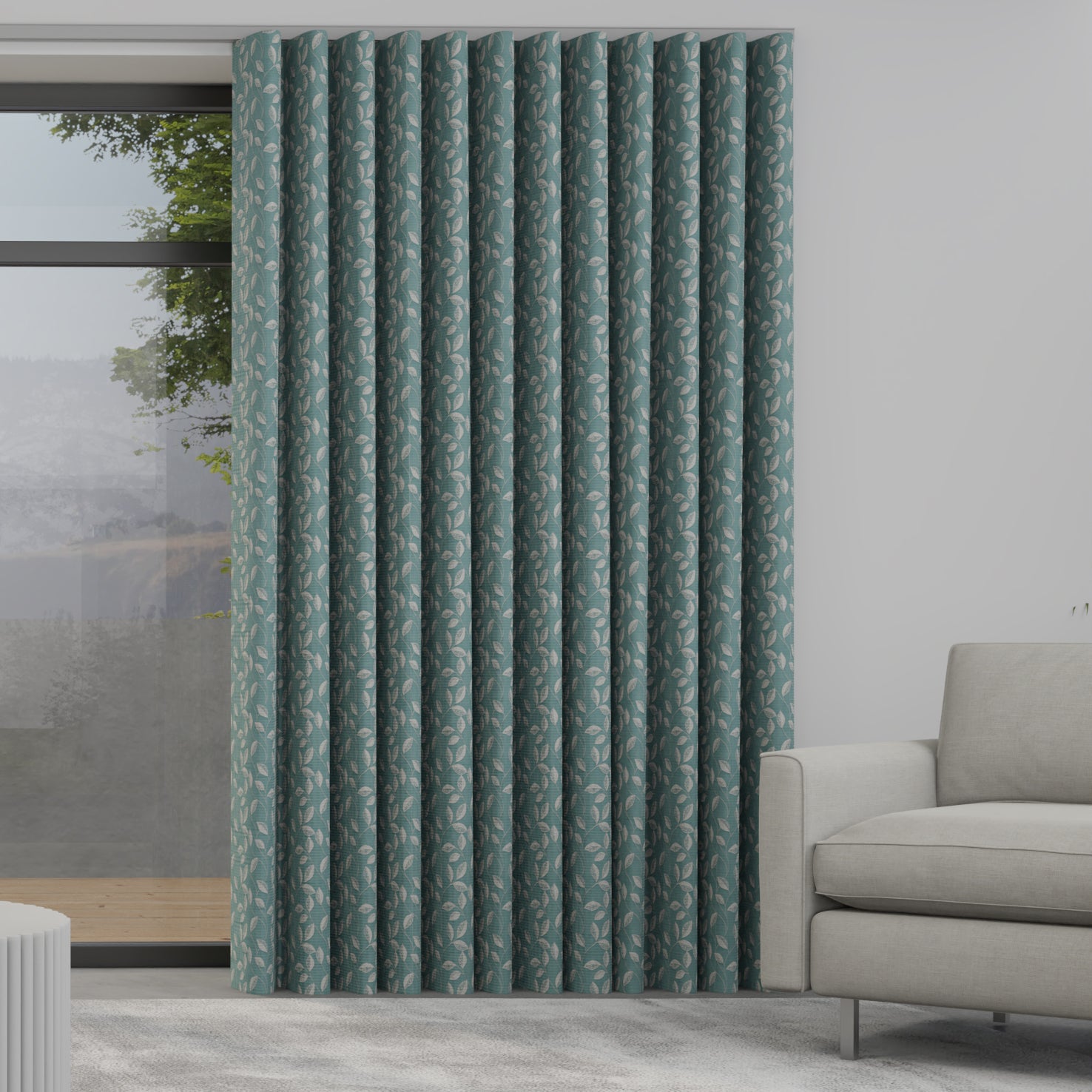 Leaf Vine Made to Measure Wave Curtain + FREE Track Spa