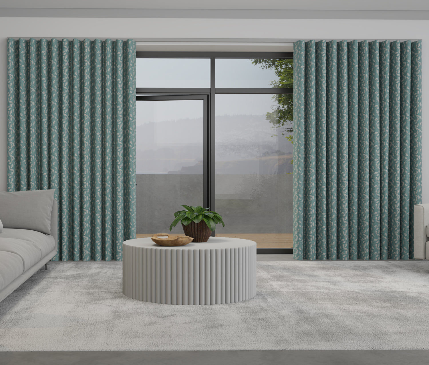Leaf Vine Made to Measure Wave Curtain + FREE Track Spa