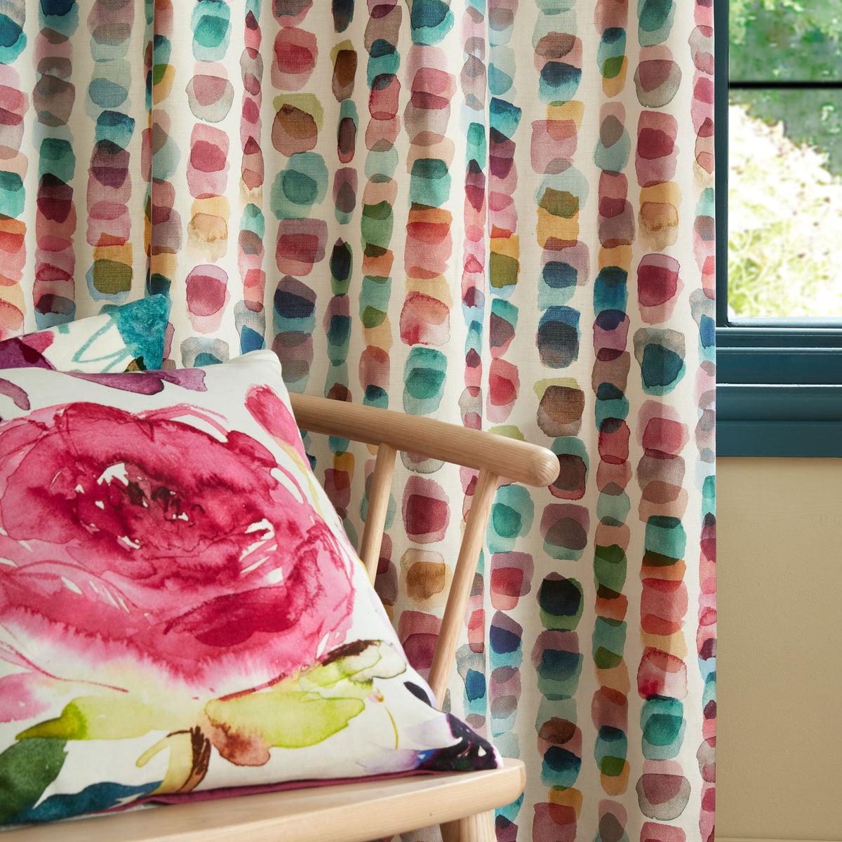 Bluebellgray Tobermory Ready Made Eyelet Curtains Multi