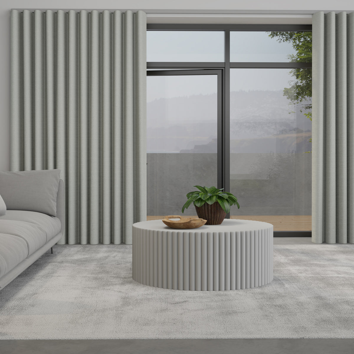 Toma Made to Measure Wave Curtain + FREE Track Duckegg