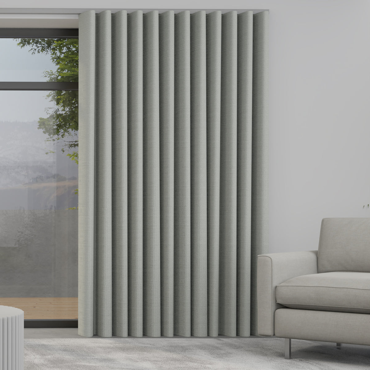 Toma Made to Measure Wave Curtain + FREE Track Duckegg