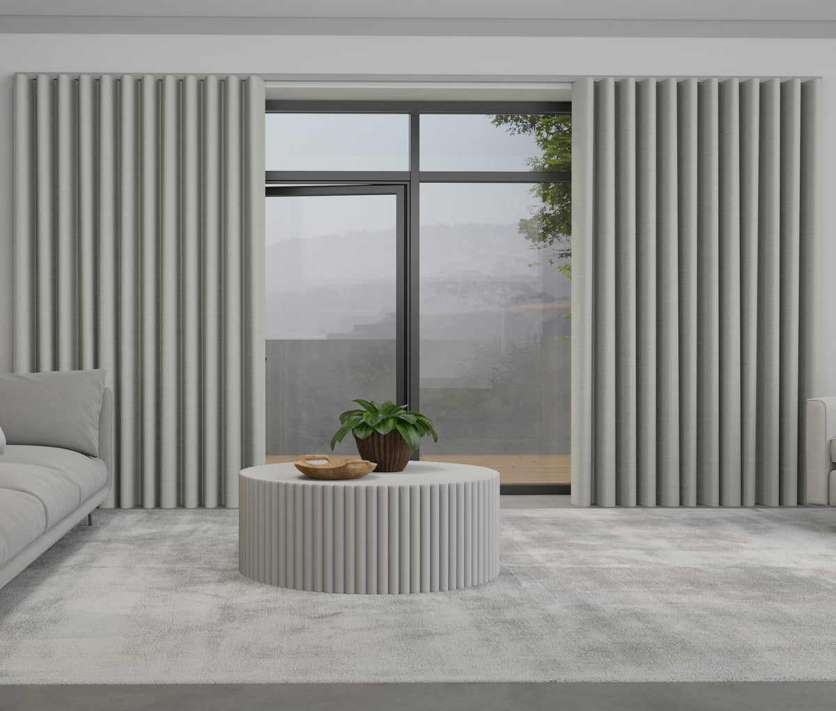 Toma Made to Measure Wave Curtain + FREE Track Duckegg