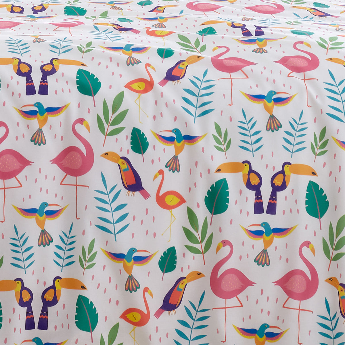 Fusion Tropical Flamingo Duvet Cover Bedding Set Pink