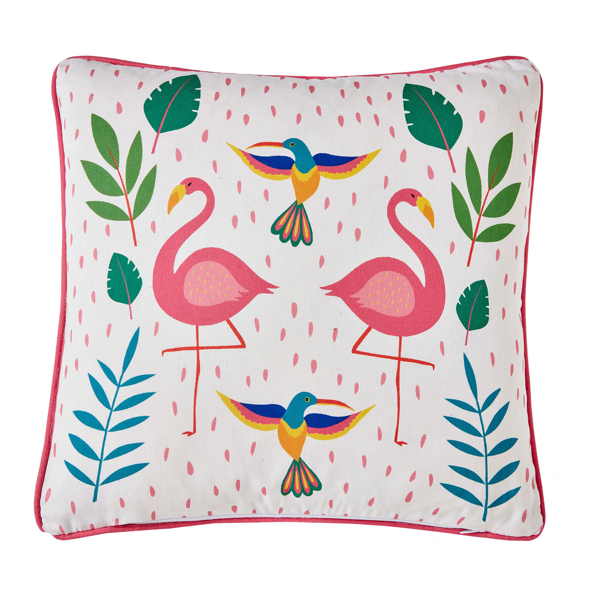 Fusion Tropical Flamingo Outdoor Filled Cushion 43cm x 43cm Pink