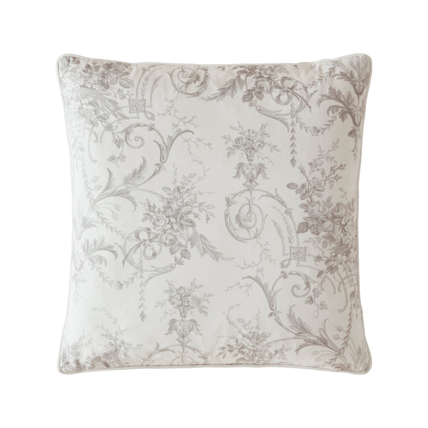 Laura Ashley Tuileries 50cm x 50cm Filled Cushion Dark Dove Grey