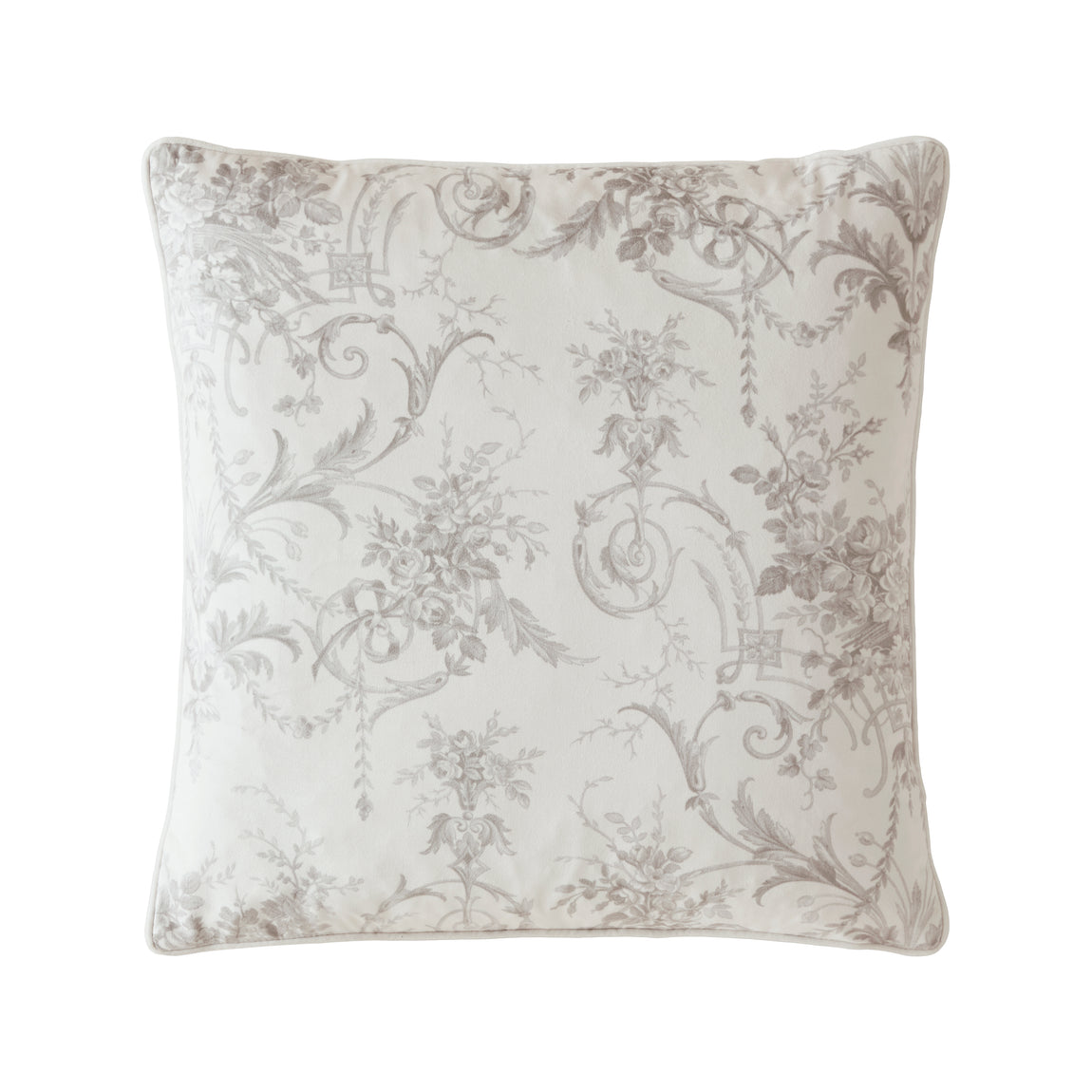 Laura Ashley Tuileries 50cm x 50cm Filled Cushion Dark Dove Grey