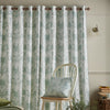 Laura Ashley Tuileries Ready Made Eyelet Blackout Curtains Dark Sage