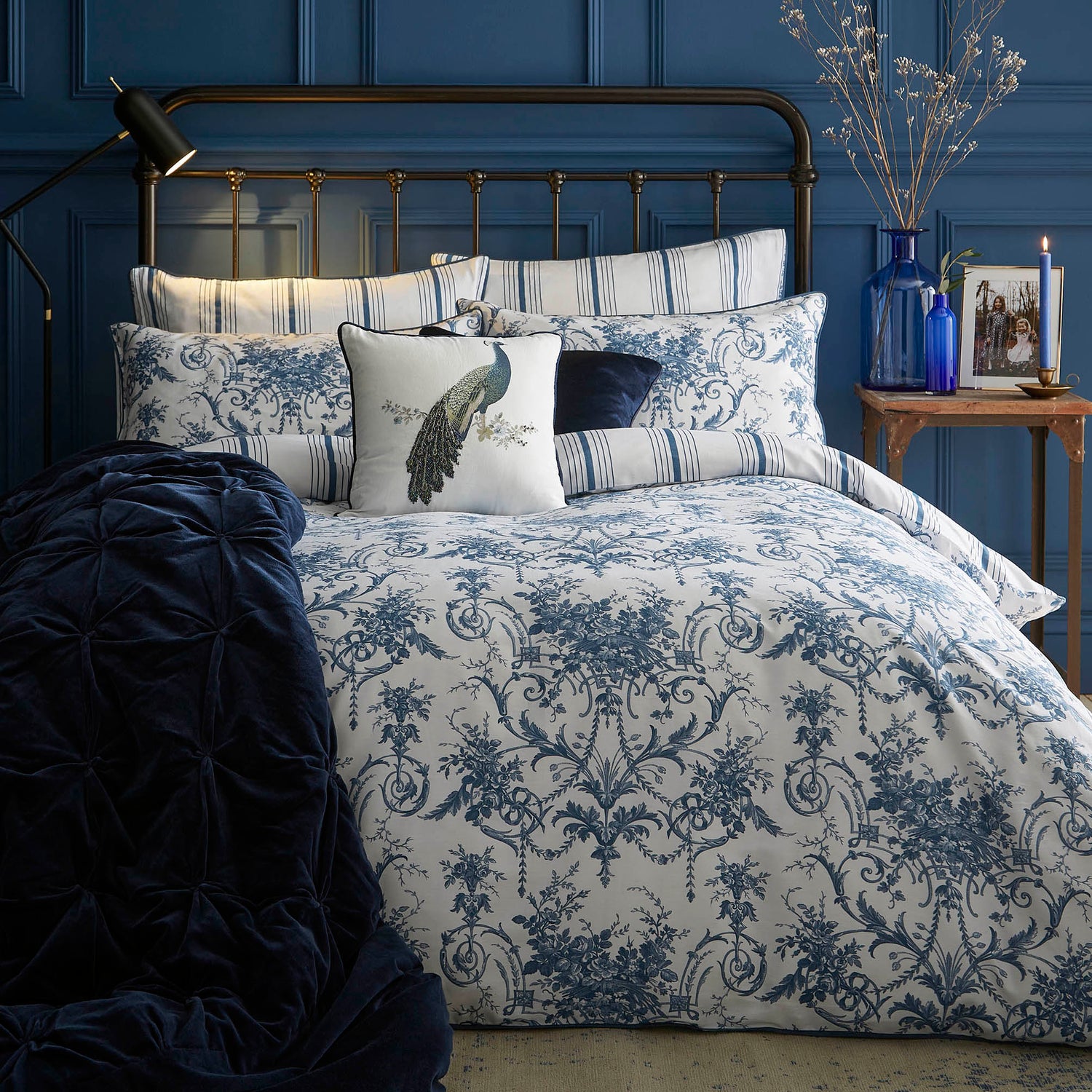Laura Ashley Tuileries Duvet Cover Bedding Set Midnight